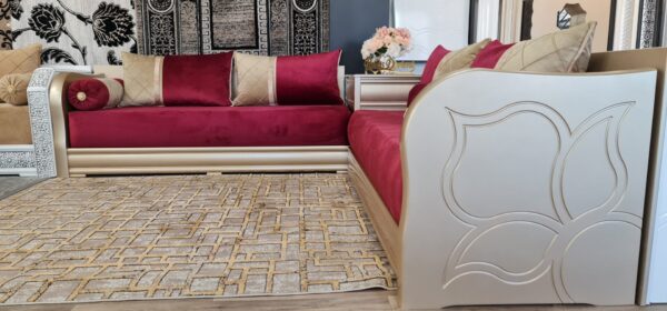 Tissu Bordeaux et Doré - Élégance et Qualité – Image 4