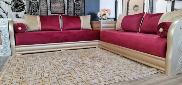 Tissu Bordeaux et Doré - Élégance et Qualité – Image 6