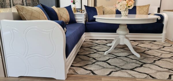 Tissu Velours Bleu et Doré - Élégance Classique et Luxe – Image 3