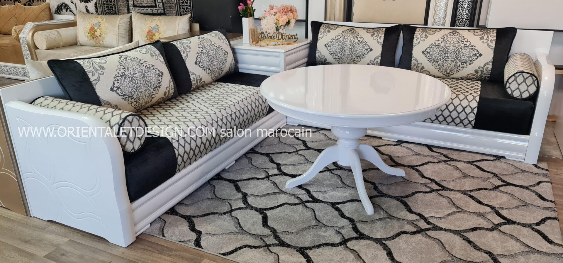 Tissu Brocart Noir et Blanc - Élégance et Raffinement