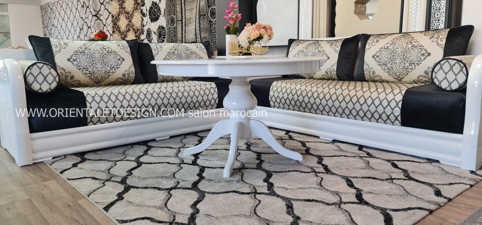 Tissu Brocart Noir et Blanc - Élégance et Raffinement – Image 3