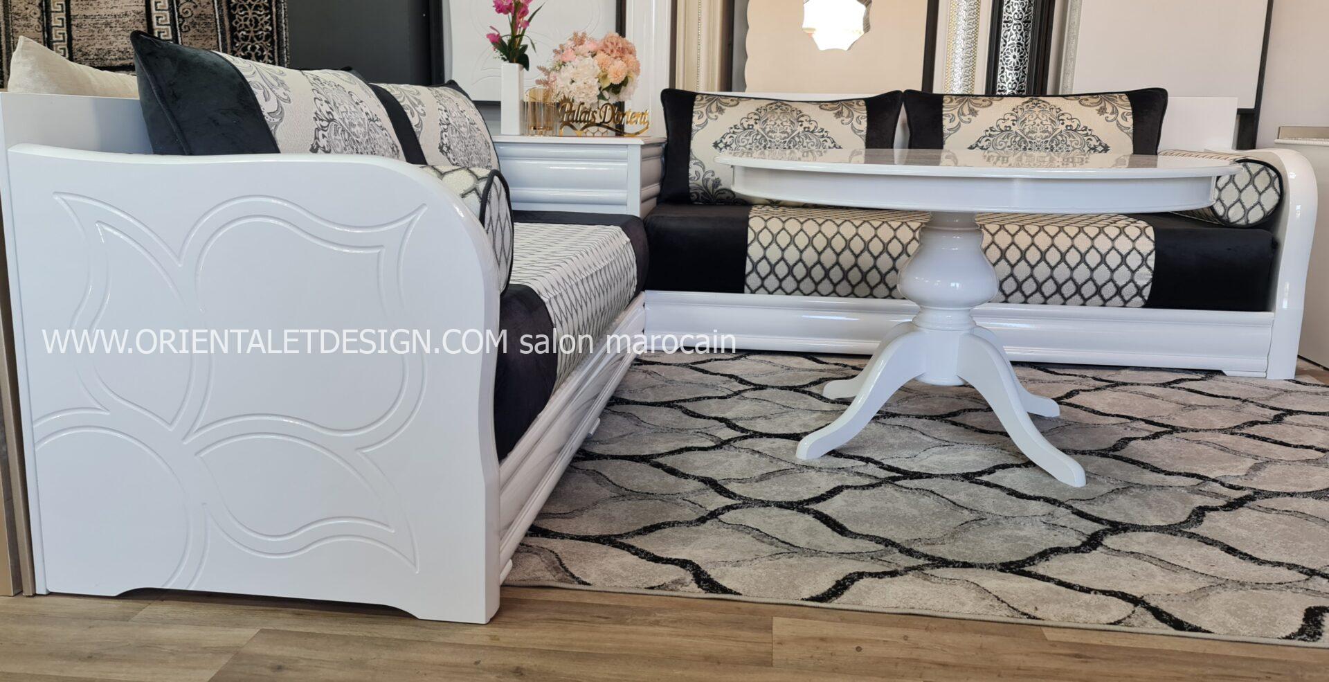 Tissu Brocart Noir et Blanc - Élégance et Raffinement – Image 6