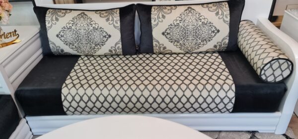 Tissu Brocart Noir et Blanc - Élégance et Raffinement – Image 5