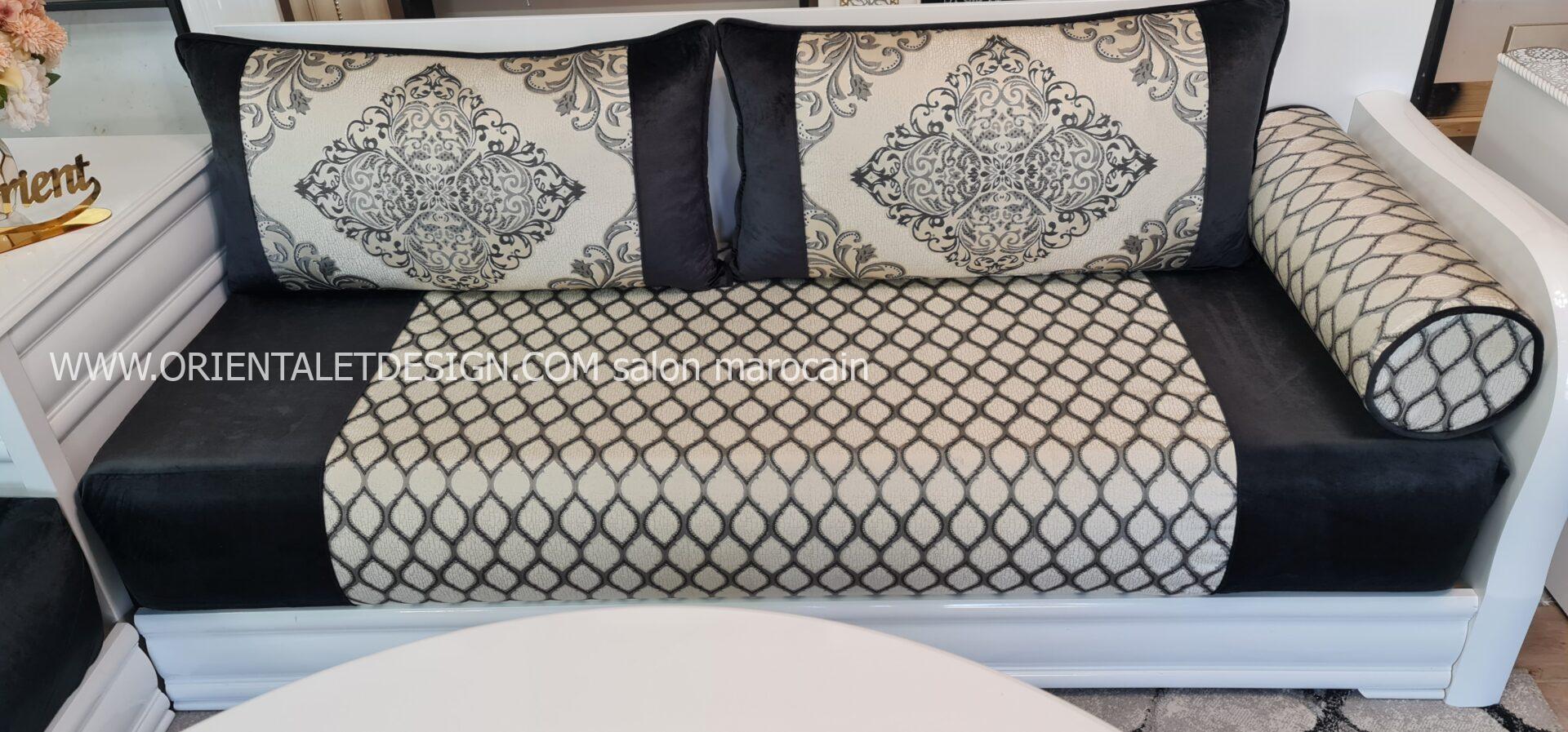 Tissu Brocart Noir et Blanc - Élégance et Raffinement – Image 5