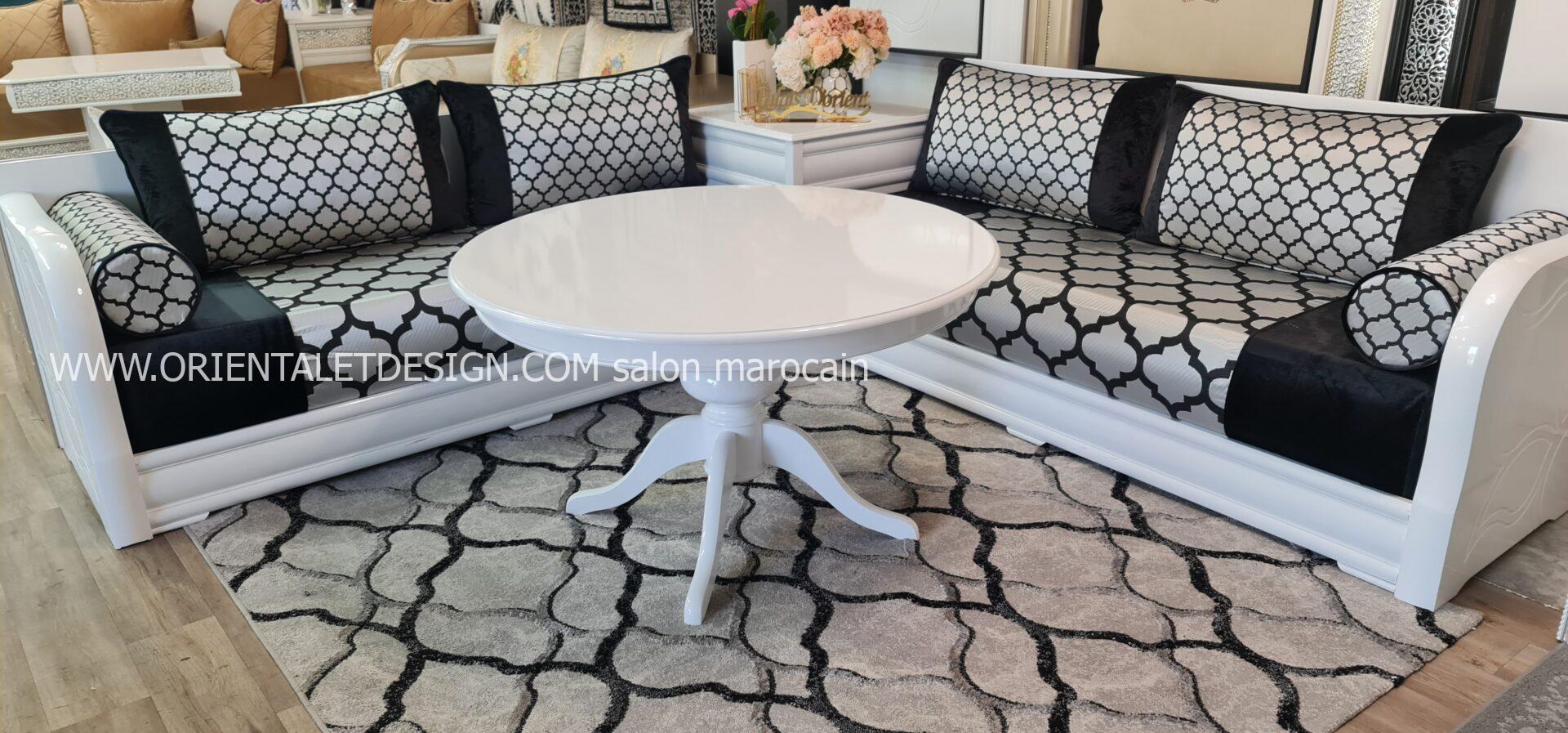 Tissu pour salon marocain Moderne Noir et gris - Design Géométrique Élégant – Image 5