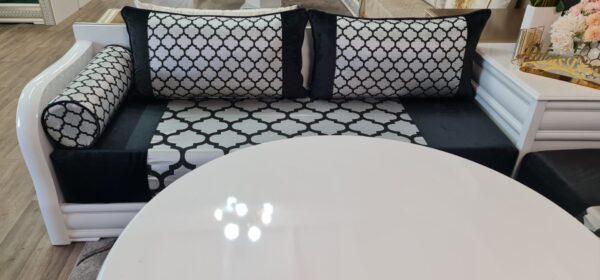 Tissu Moderne Noir et gris - Design Géométrique Élégant – Image 3