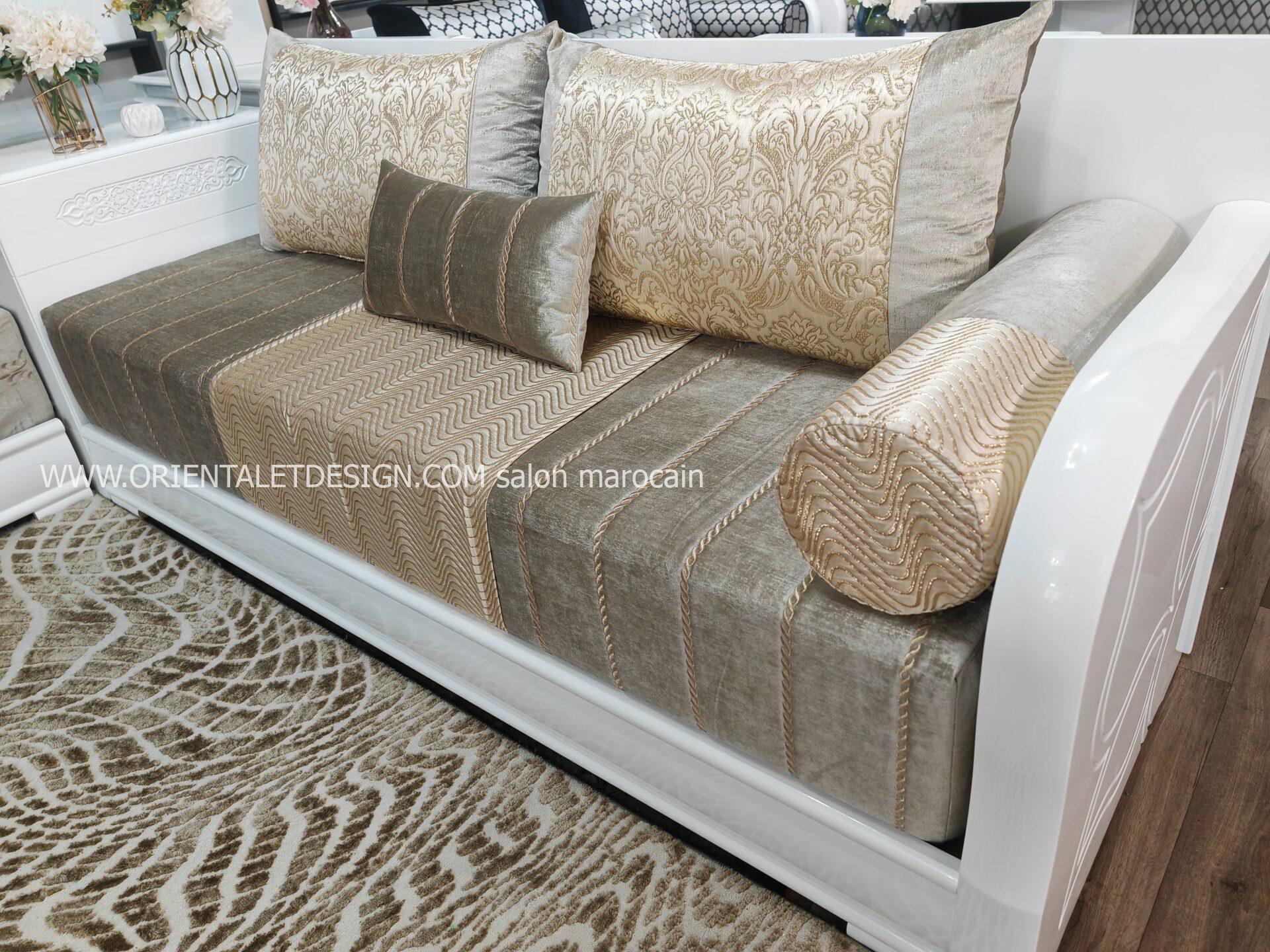 Tissu salon marocain Brocart Matelassé Doré - Élégance Royale et Raffinement – Image 3