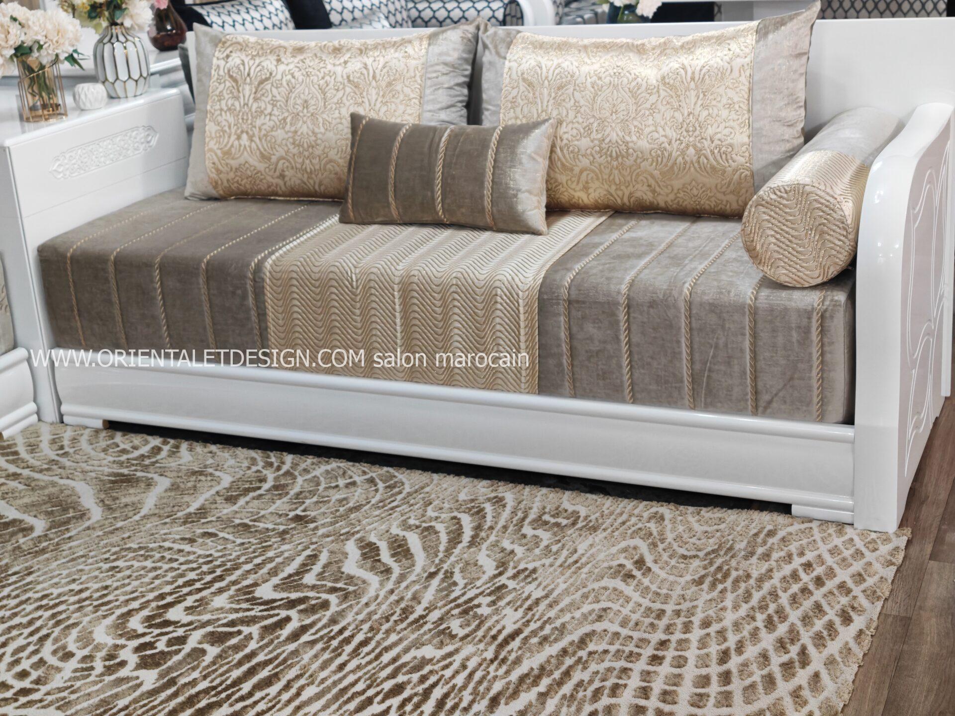 Tissu salon marocain Brocart Matelassé Doré - Élégance Royale et Raffinement – Image 7