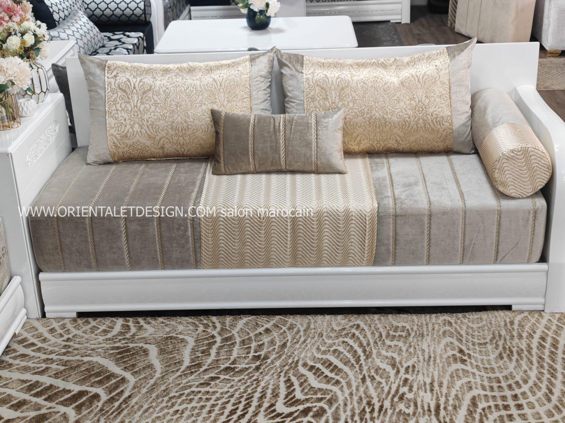 Tissu salon marocain Brocart Matelassé Doré - Élégance Royale et Raffinement – Image 5