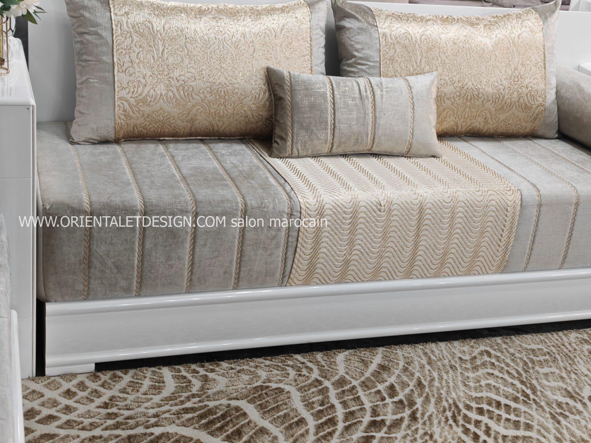 Tissu salon marocain Brocart Matelassé Doré - Élégance Royale et Raffinement – Image 8