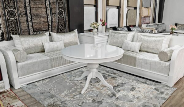 Tissu Brocart Matelassé Argenté - Élégance Luxe et Raffinement – Image 8