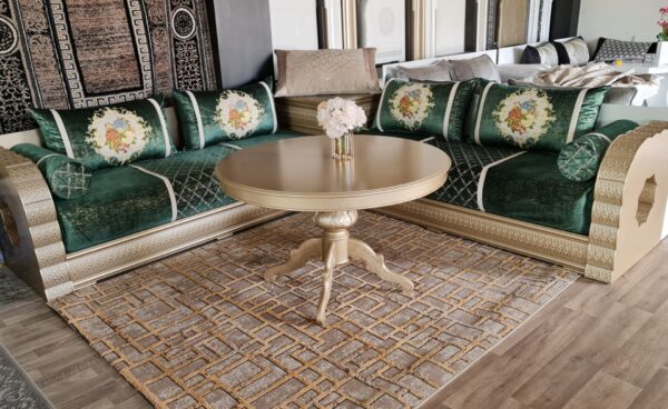 Tissu Vert Royal Brodé - Style Classique et Élégant – Image 6