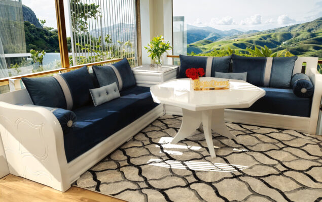 Tissu lavable et résistant pour canapé marocain Le Pontet