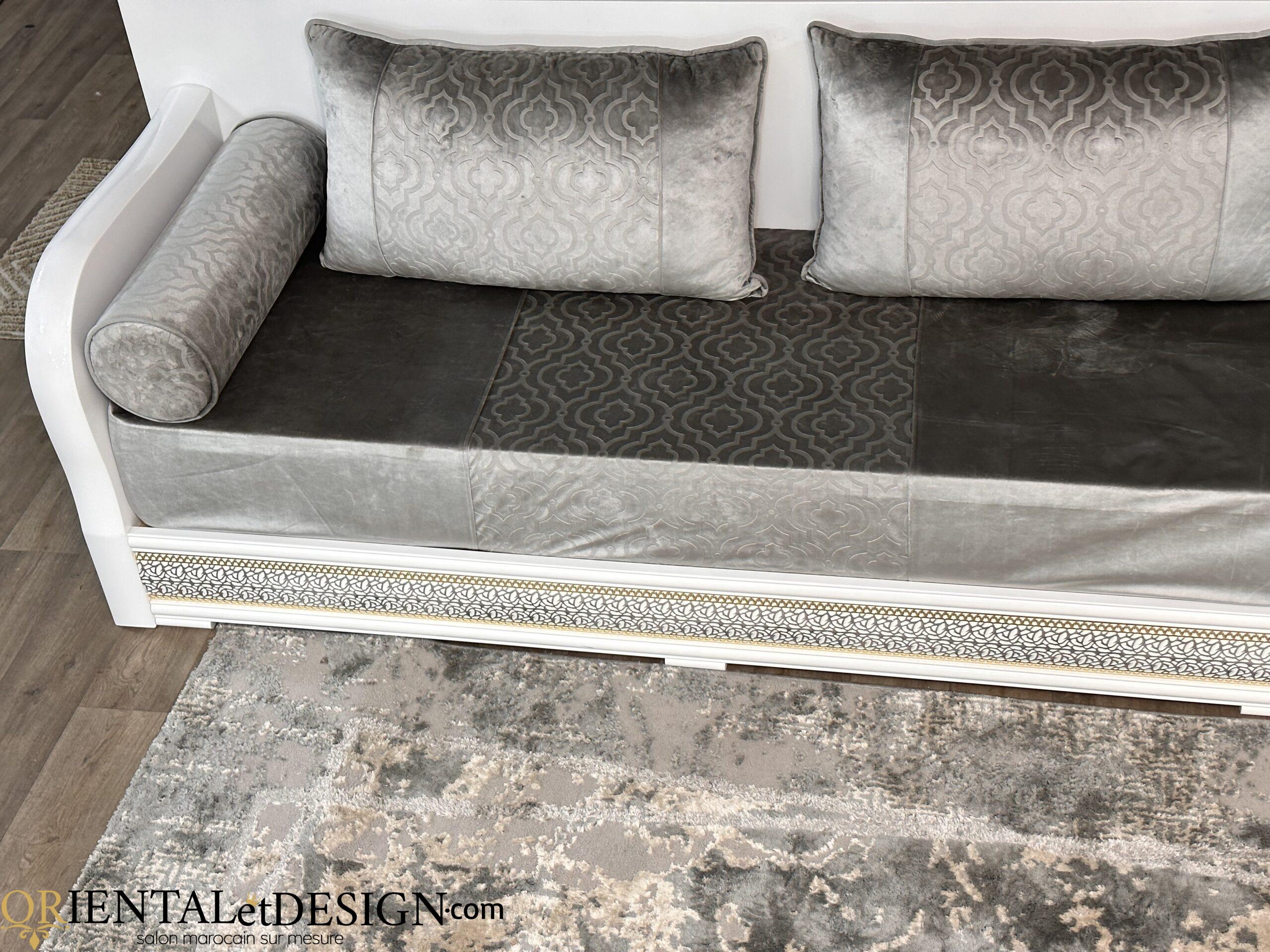 Tissu pour salon marocain Moderne gris 2026 - Géométrique Élégant