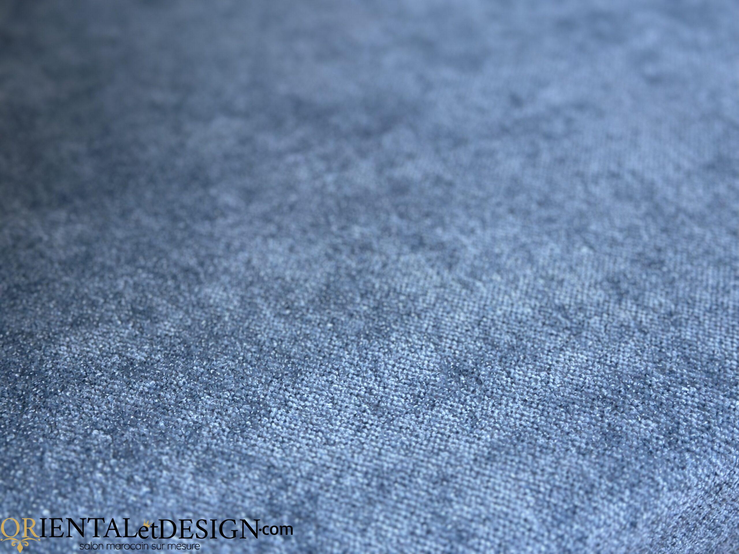 salon marocain Tissu Bocklet Léger gris bleu- 2026 – Image 11