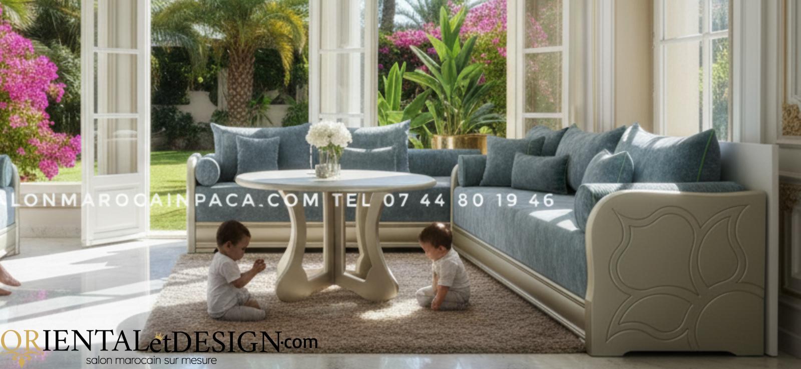 Salon marocain à Bordeaux – combinaisons de couleurs et textures harmonieuses