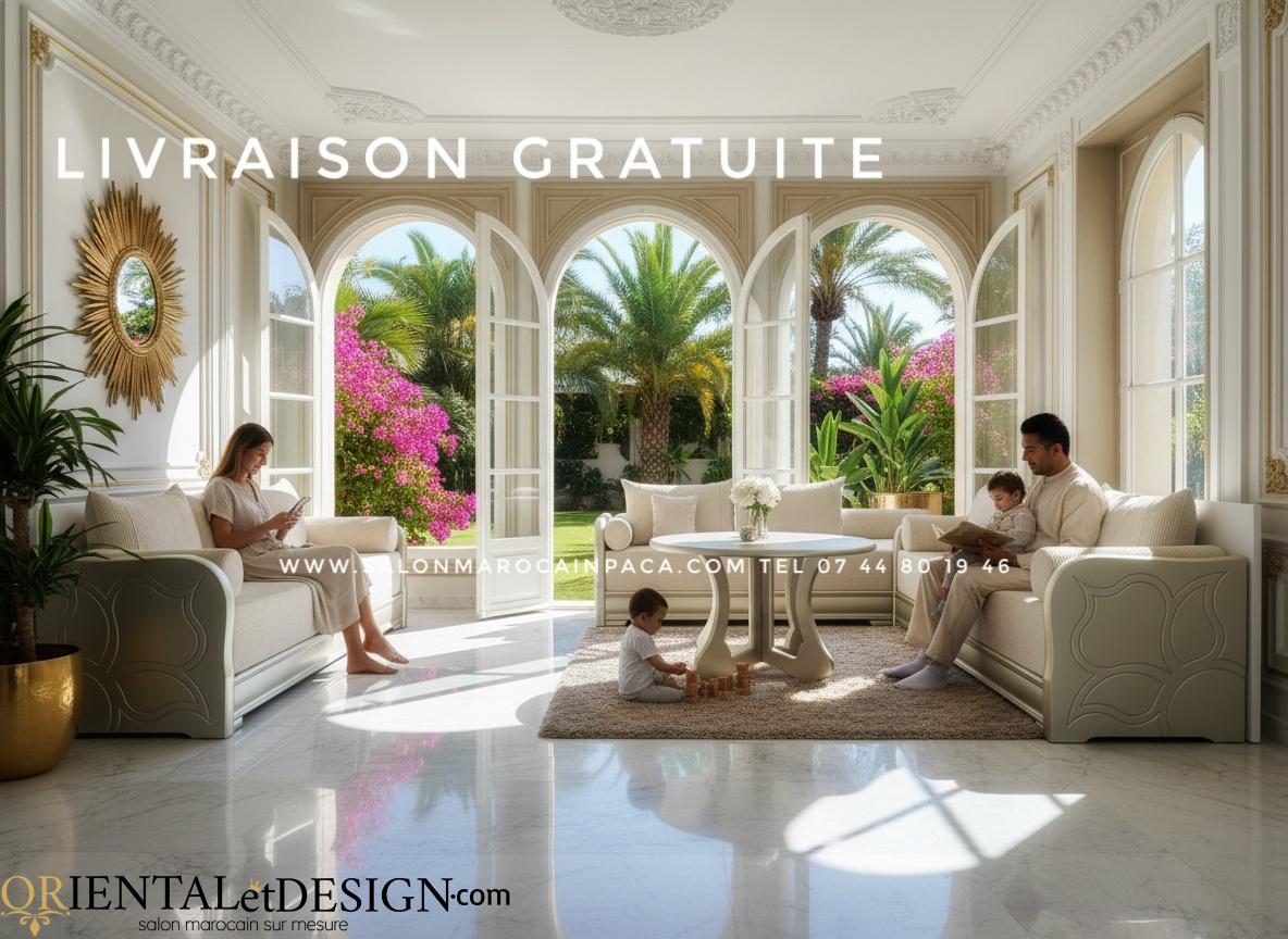 Inspiration salon oriental à Chambéry – dossier capitonné avec passementerie