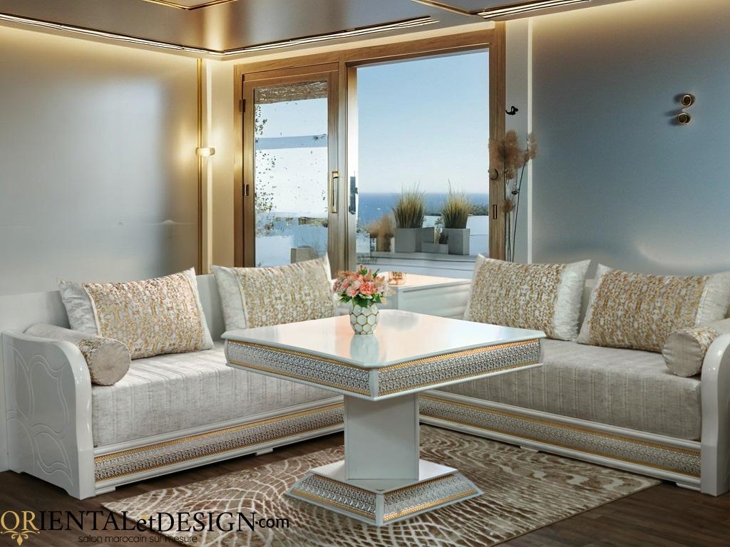 Canapé marocain gris – velours lavable pour un intérieur bordelais moderne